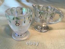 Fenton Art Glass french opalescent Miniature Table Set