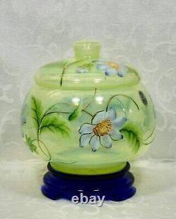 Fenton, Candy Box with Base, Topaz Opalescent & Cobalt Blue Glass, Limited Ed