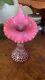 Fenton Cranberry Art Glass Vase-opalescent Jack In The Pulpit Ruffled Crimped