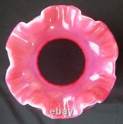 Fenton Cranberry Opalescent Coin Spot, Marble Base, Lamp