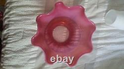 Fenton Cranberry Opalescent Swirl Lamp