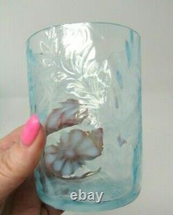 Fenton Daisy Fern Water Set 6 Tumblers, Opalescent