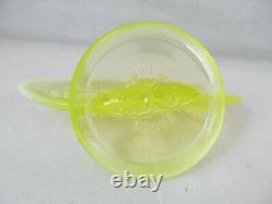 Fenton Factory Oval Vaseline Opalescent Logo Sign Fagca 1980 Yellow Glows