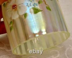 Fenton, Fairy Light, Burmese & Topaz Opalescent Glass, Hand Decorated, Honey Bee