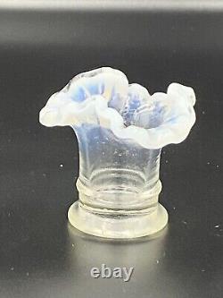 Fenton French Opalescent Ruffled Miniature Vase Toothpick Holder