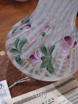 Fenton French Opalescent Vase Spiral Optic WithCape Code Green Green Edge