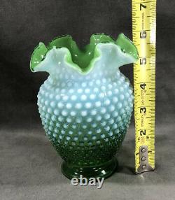 Fenton Green Opalescent Hobnail 6 Vase 1938-1942 Super Rare
