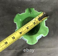 Fenton Green Opalescent Hobnail 6 Vase 1938-1942 Super Rare