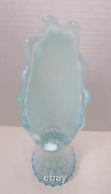 Fenton Hobnail Blue Opalescent Swung Stretch Vase 12 TALL RARE FREE SHIPPING