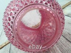 Fenton Hobnail Cranberry Opalescent Jug Pearlescent With 6-5 Tumblers