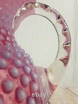 Fenton Hobnail Cranberry Opalescent Jug Pearlescent With 6-5 Tumblers