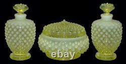 Fenton Hobnail Topaz Opalescent Vanity / Cologne / Perfume Set