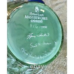 Fenton Opaline Green Cased American Masterworks After The Rain 11 Hand-Paint