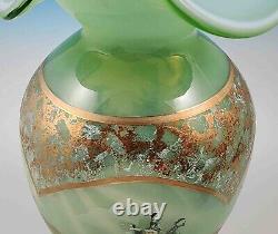 Fenton Opaline Green Cased Art Glass After the Rain Vase American Masterworks LE