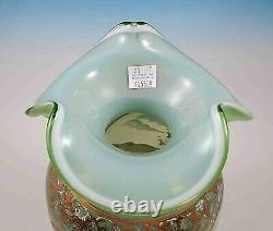 Fenton Opaline Green Cased Art Glass After the Rain Vase American Masterworks LE