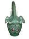 Fenton Opaline Satin Spiral Optic Hand Painted Sweet Peas Art Glass Basket W Tag