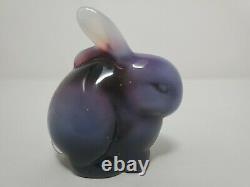 Fenton Plum Opalescent Bunny Rabbit Slag Glass Rare HTF EUC 5162 PO