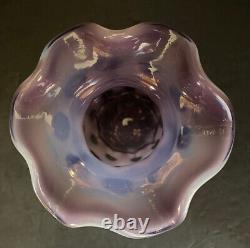 Fenton Purple Opalescent Coin Dot Ruffled Vase 5 1/4