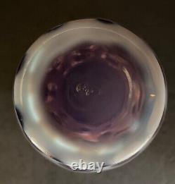 Fenton Purple Opalescent Coin Dot Ruffled Vase 5 1/4