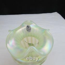 Fenton Topaz Opalescent Autumn Beauty Hand Painted Vase LE Special Order C2490