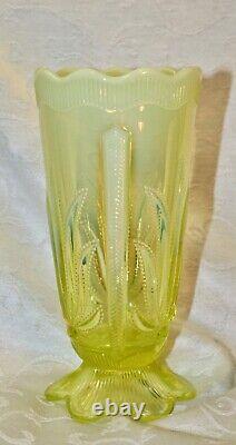 Fenton, Vase, Cactus Topaz Opalescent, Topaz Opalescent Glass