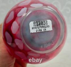 Fenton, Vase, Cranberry Opalescent Glass, Heart Optic, Numbered Edition