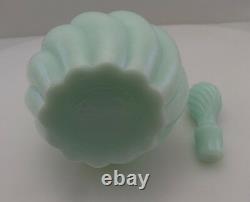 Fenton Vintage Rare 1954 Aqua Blue Tourqouise Swirl Handled Cruet Opaline