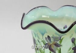 Fenton Willow Green Opalescent Vase Designer Showcase Series Signed