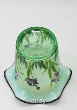 Fenton Willow Green Opalescent Vase Designer Showcase Series Signed