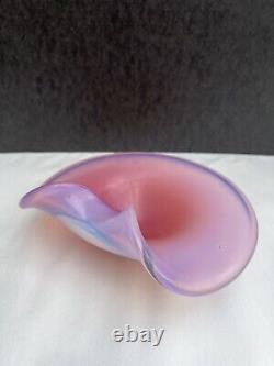 Fratelli Toso Bowl Pink Opaline Murano Glass Mid Century