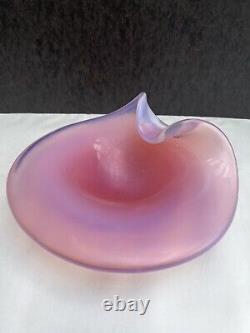 Fratelli Toso Bowl Pink Opaline Murano Glass Mid Century