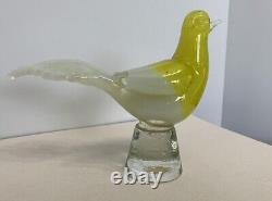 Fratelli Toso murano Opalescent Yellow Canary Signed