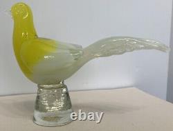 Fratelli Toso murano Opalescent Yellow Canary Signed