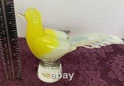 Fratelli Toso murano Opalescent Yellow Canary Signed