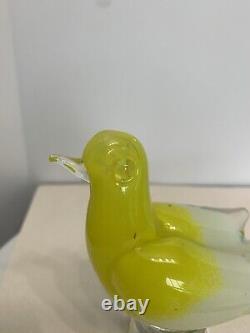 Fratelli Toso murano Opalescent Yellow Canary Signed