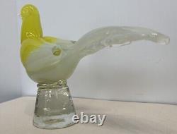 Fratelli Toso murano Opalescent Yellow Canary Signed