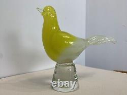 Fratelli Toso murano Opalescent Yellow Canary Signed