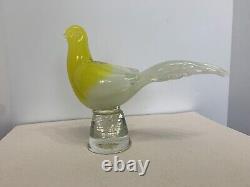 Fratelli Toso murano Opalescent Yellow Canary Signed