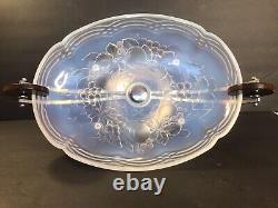 French Art Deco Chrome and Glass Centerpiece/Signed/Opaline/France C. 1930/Julien