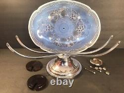 French Art Deco Chrome and Glass Centerpiece/Signed/Opaline/France C. 1930/Julien
