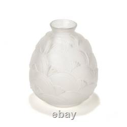 French Art Deco Espauret Opalescent Glass Vase C. 1930