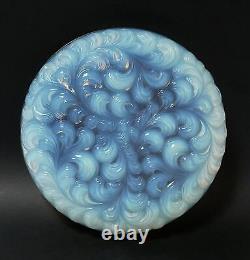 French Art Deco Opalescent Art Glass Bowl Plumed Feathers Lalique Etling Era