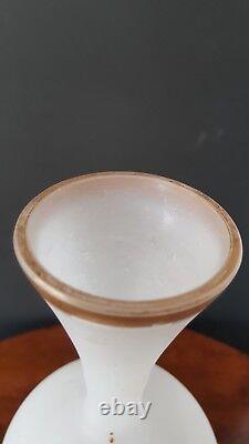 French Napoleon III Opaline Vase W Cameo C 1870 Art Glass Very Rare