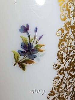 French Opaline Art Glass Portrait Vase 14.25 tall all hand painted C. 1870