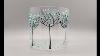 Fused Glass Winter Trees In Aquamarine And Opaline Small Curve Mold
