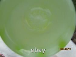 Gibson and Fenton Vaseline Opalescent Rib Optic Large Vase 11.2H 2000