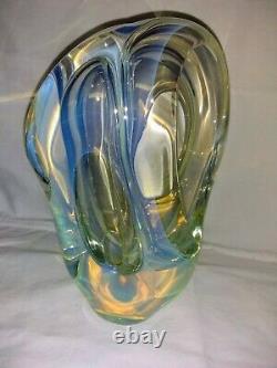 Glass Sculpture Abstract Art Opalescent Charles Wright Signed & Dated