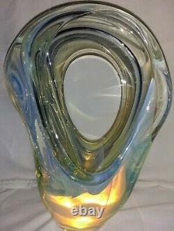 Glass Sculpture Abstract Art Opalescent Charles Wright Signed & Dated