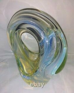 Glass Sculpture Abstract Art Opalescent Charles Wright Signed & Dated