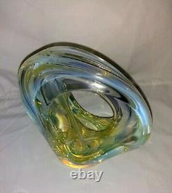 Glass Sculpture Abstract Art Opalescent Charles Wright Signed & Dated